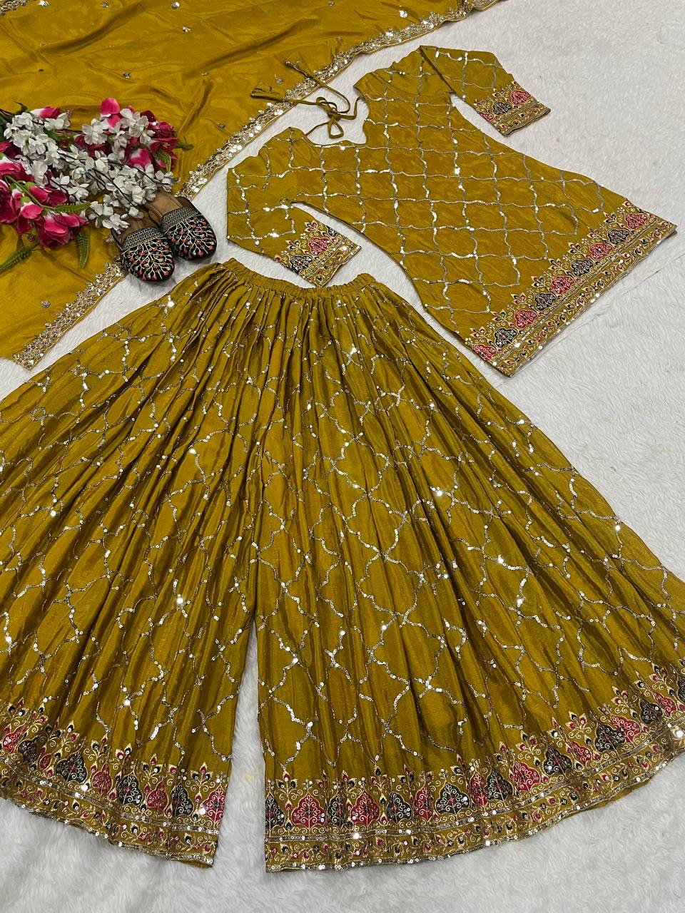 Bridal Sophistication: The Ivory Lattice Ceremonial Gharara